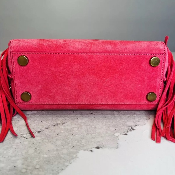 Balmain B Buzz 23 Pink Suede Women's Bag - Picture 7 of 9